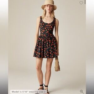 J.Crew Fit-and-flare mini dress painted daisy print size 20